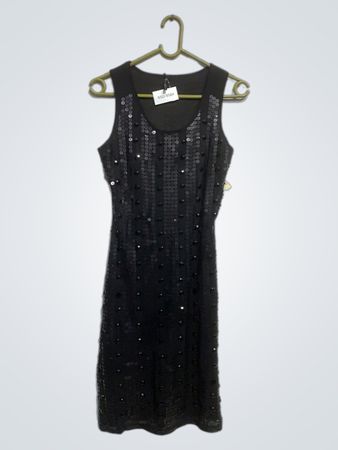 Schwarzes Paillettenkleid NSD-9584