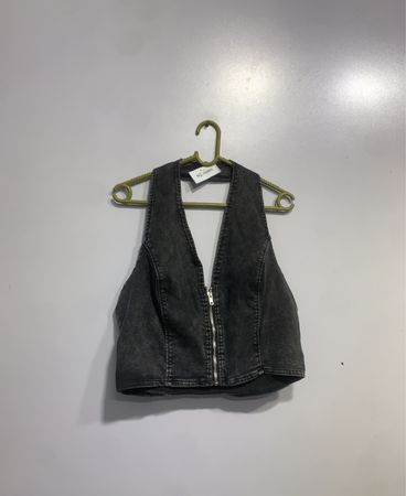 Jeansweste mit Reißverschluss