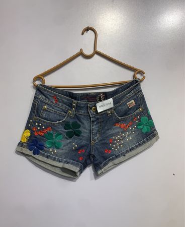 SEVEN BELL Bestickte Denim Shorts
