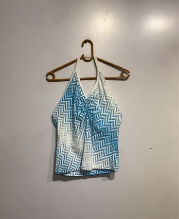 Brandin Damen Blau & Weiß Zigzag Haltertop