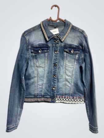 Denim Jacket with Embroidered Back