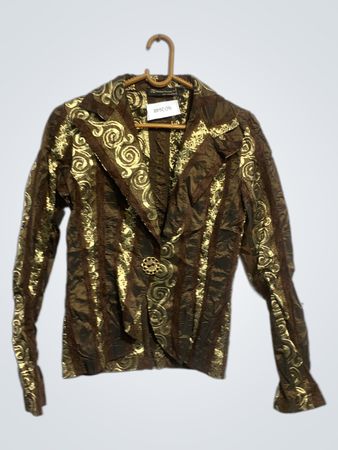 Rinascente Brown and Gold Brocade Jacket