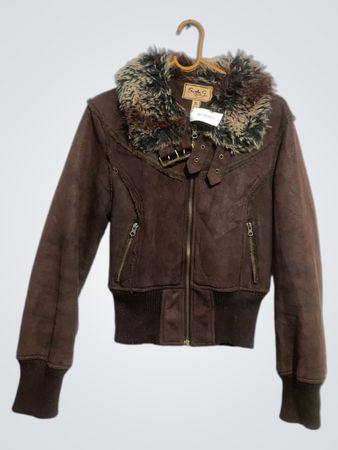 Frida G London Brown Faux Fur Collar Jacket