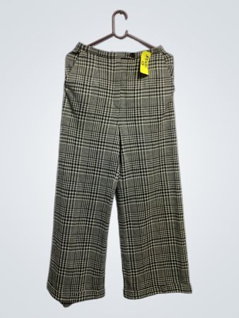 Kariierte Weite Bein Hose