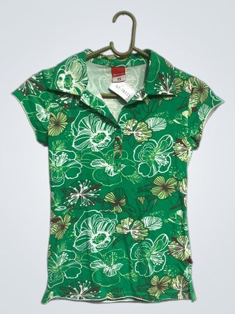 S.a.m Grünes Floral Print Polo Shirt