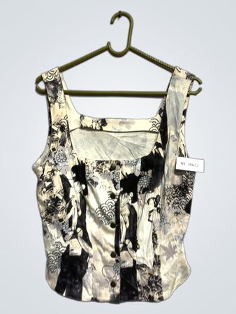 Ärmelloses Top mit Blumen- und Figurenmuster