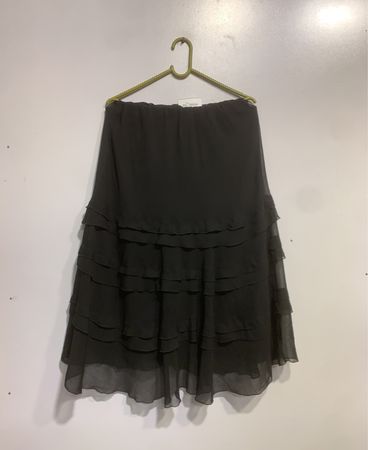 Yessica Black Tiered Chiffon Rock