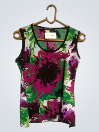Nineties ärmelloses Oberteil mit Blumenmuster