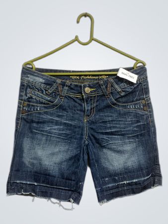 Fishbone Denim Shorts