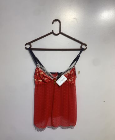 Oooze Frost Französisches Rot Blumendruck Babydoll