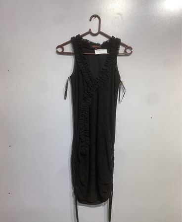 Blockout Black Ruffled Dress