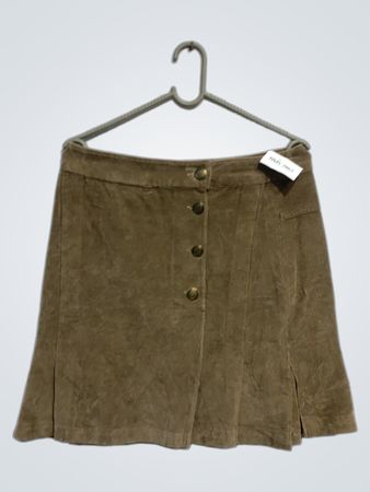 Beige Cord-Rock mit Knopfleiste