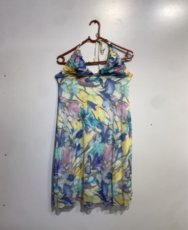 Blumenmuster Halterkleid