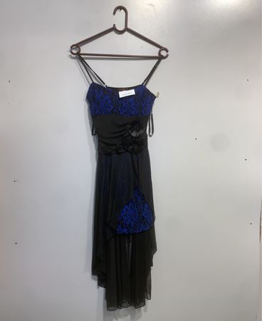 Solar USA Schwarzes und Blaues Spitzenkleid