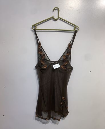 Malizia von La Perla Brauner Floral Mesh Teddy