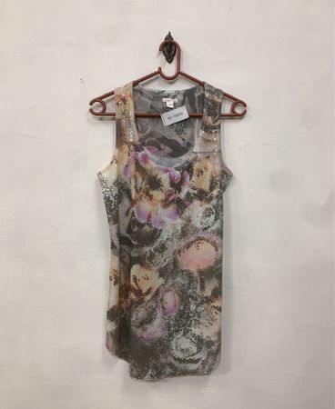 Xhilaration Floral Sequin Tank Top