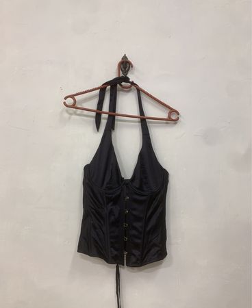 Schwarzes Halter-Corsett-Top