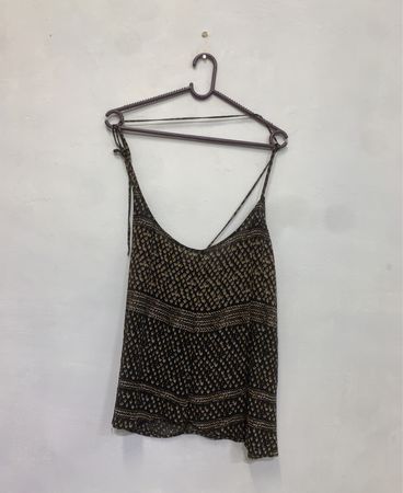 LOVE STITCH Damen Schwarzes Blumendruck Spaghetti-Trägertop