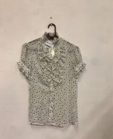 Irene Damen Pünktchen Rüschenshirt