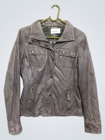 Grey Faux Leather Jacket