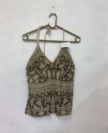 Camiseta Halter com Contas