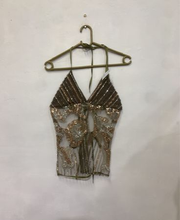 Top Halter de Lantejoulas