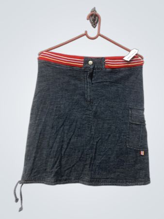 Jeansrock mit gestreiftem Bund