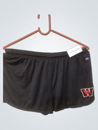Champion Schwarz Shorts mit Wesleyan Logo