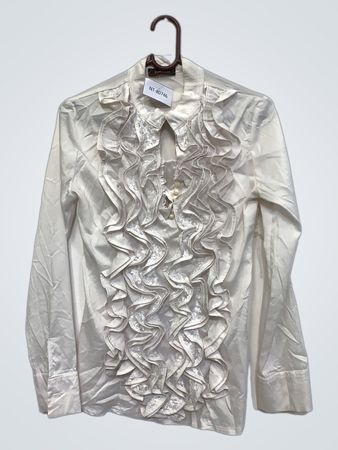 Weißes Rüschenshirt