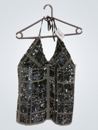 Top à bretelles en sequins