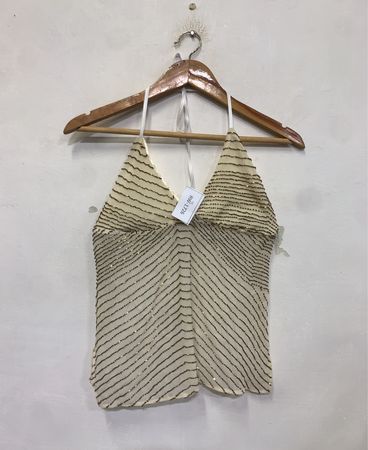 STEFANI Beaded Halter Top
