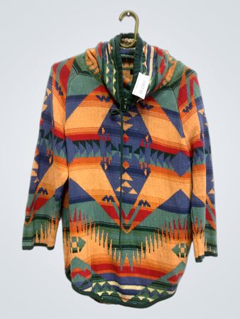 Chaps Denim Southwestern Print Strick-Cardigan
