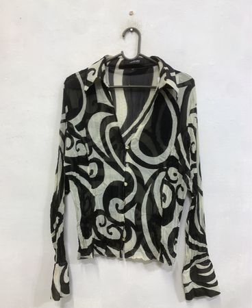 YAIFUN COLLECTION Bluse mit Schwarz-Weiß-Muster