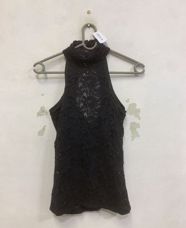 Black Lace Halter Top