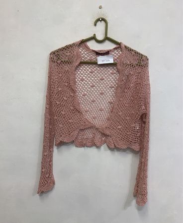 Debut Pink gehäkelter Bolero Größe M