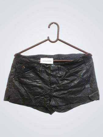 G-Star RAW Black Leather Shorts