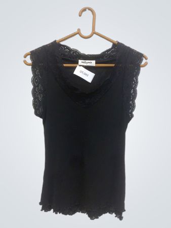 Milano Black Lace Trim Tank Top