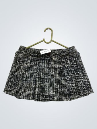 C.C. BELLOCIO Black and White Tweed Mini Skirt