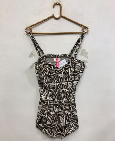 Top en débardeur à motifs marron et blanc Heart Soul pour femmes NT-81198