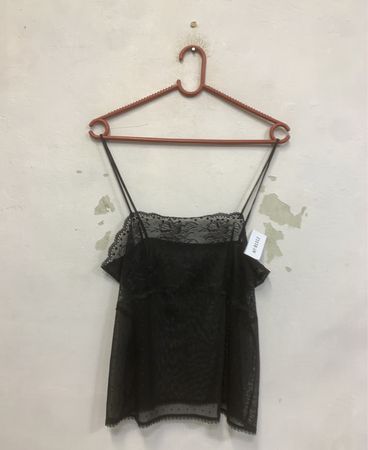 Schwarzes Spitzen-Trim Cami