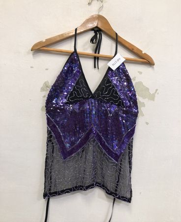 Purple Sequin Halter Top