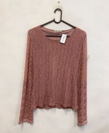 Jacqueline Riu Pink Lace Langarmoberteil