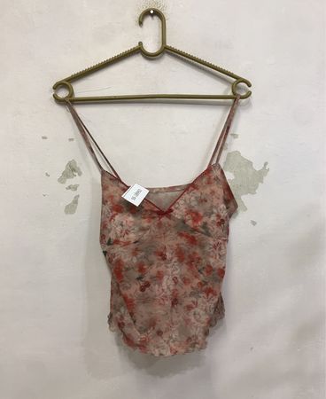 Floral Print Camisole mit rotem Saum