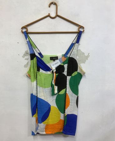 Ottentif Damen Multicolor Pünktchen Tanktop Größe L