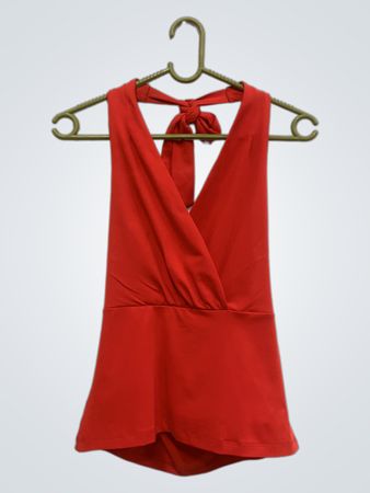 Craysyworld Rotes Halter Neck Top
