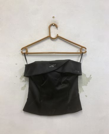 TGM Schwarzes trägerloses Oberteil Größe 36