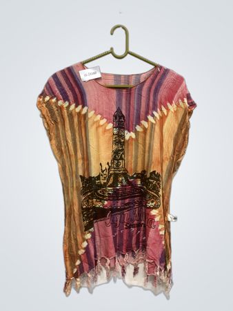T-Shirt mit Leuchtturmgrafik und Quastenabschluss