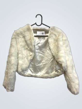 M-moda Weißes Kunstpelz Bolero-Jackett