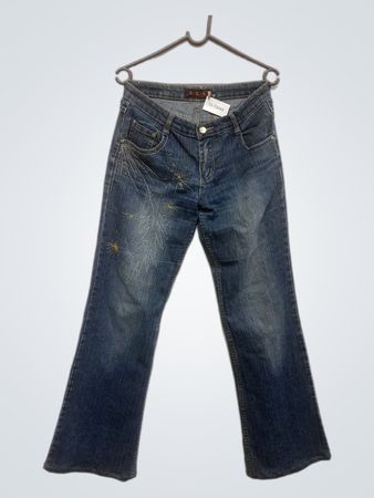 X.Z.X Damen Blaue Jeans mit Stickerei