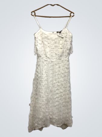 Esprit White Floral Appliqué Midi Dress